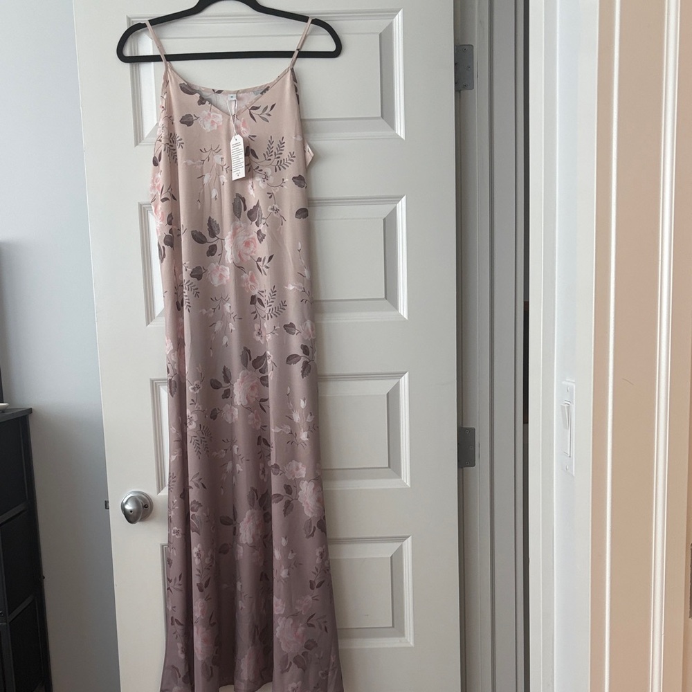 Floral Maxi Dress in Pink and Brown